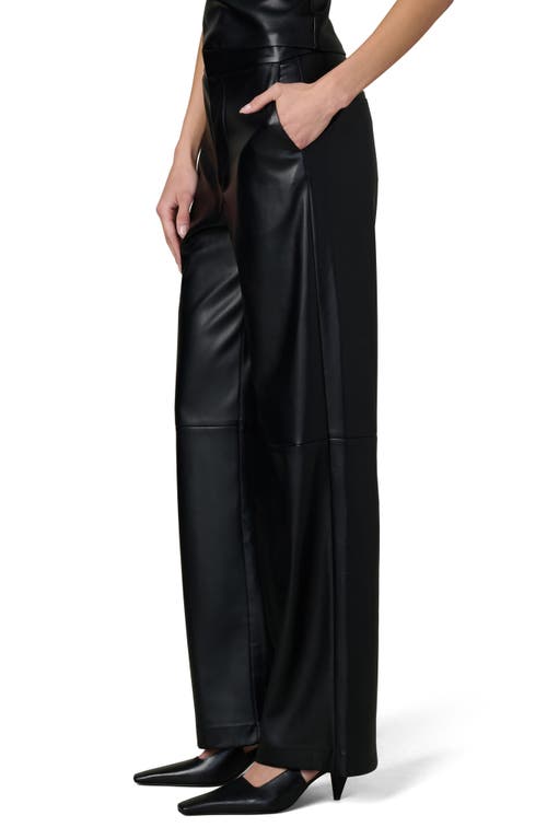 Joe's High Waist Wide Leg Faux Leather Pants In Black