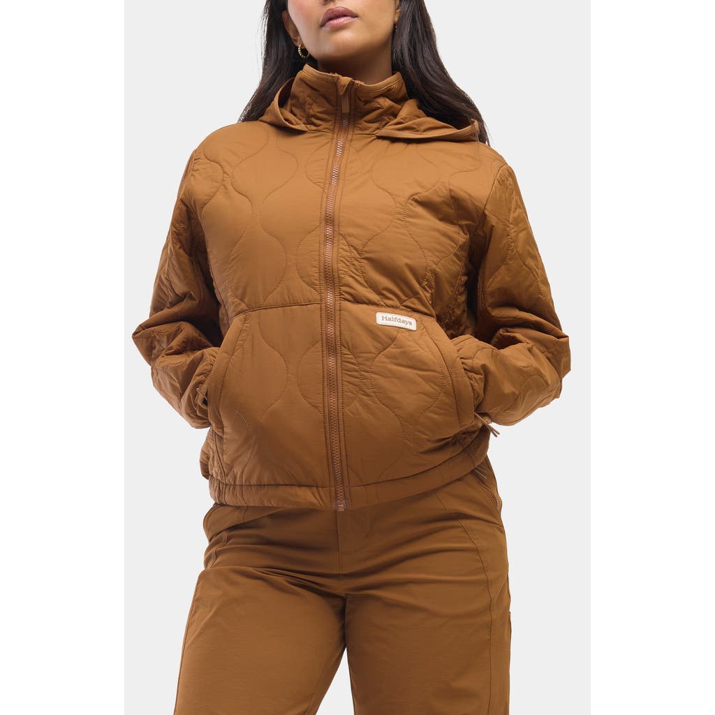 Halfdays Bessie Water Resistant Packable Quilted Puffer Jacket In Nuthatch