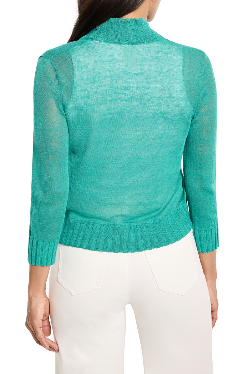 NIC+ZOE Linen Blend Bolero Cardigan, Alternate, color, Bright Jade