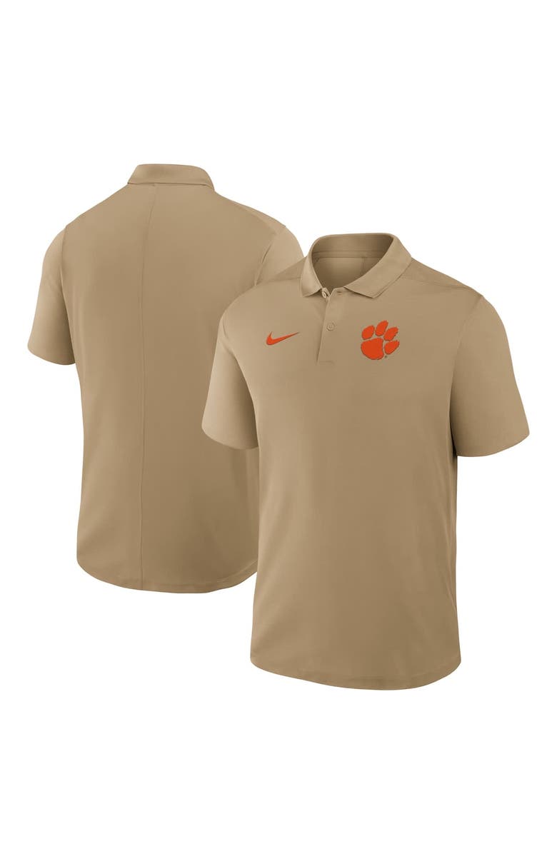 Nike Men's Nike Tan Clemson Tigers Primetime Victory Primary Logo Performance Polo, Main, color, Tan