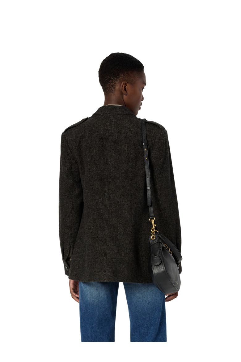 Nadira Herringbone Jacket, Alternate, color, Charcoal