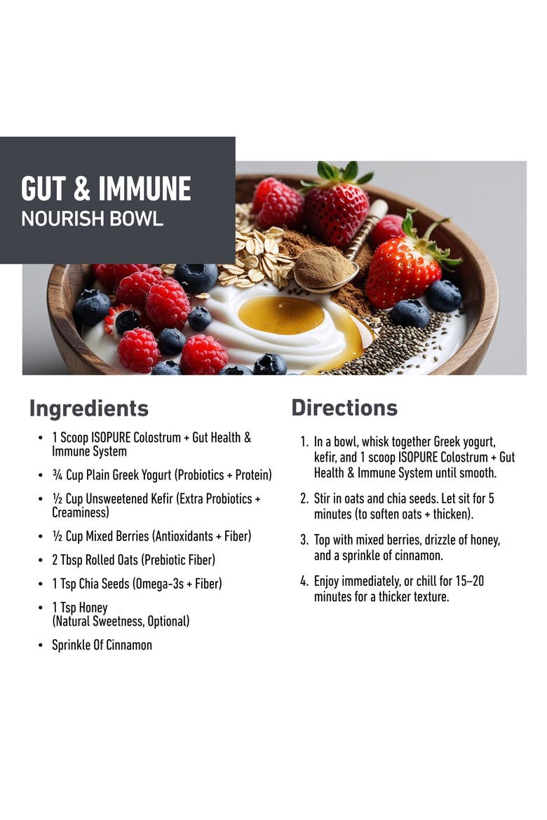 Colostrum + Gut Health & Immune System Support, 30 Servings, Alternate, color, None