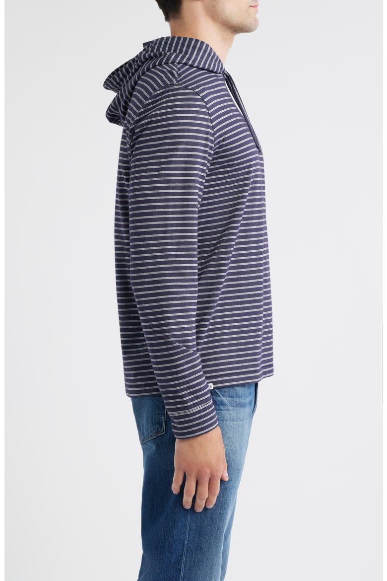 Wycliff Stripe Hangin' Out Drawstring Hoodie, Alternate, color, NAVY