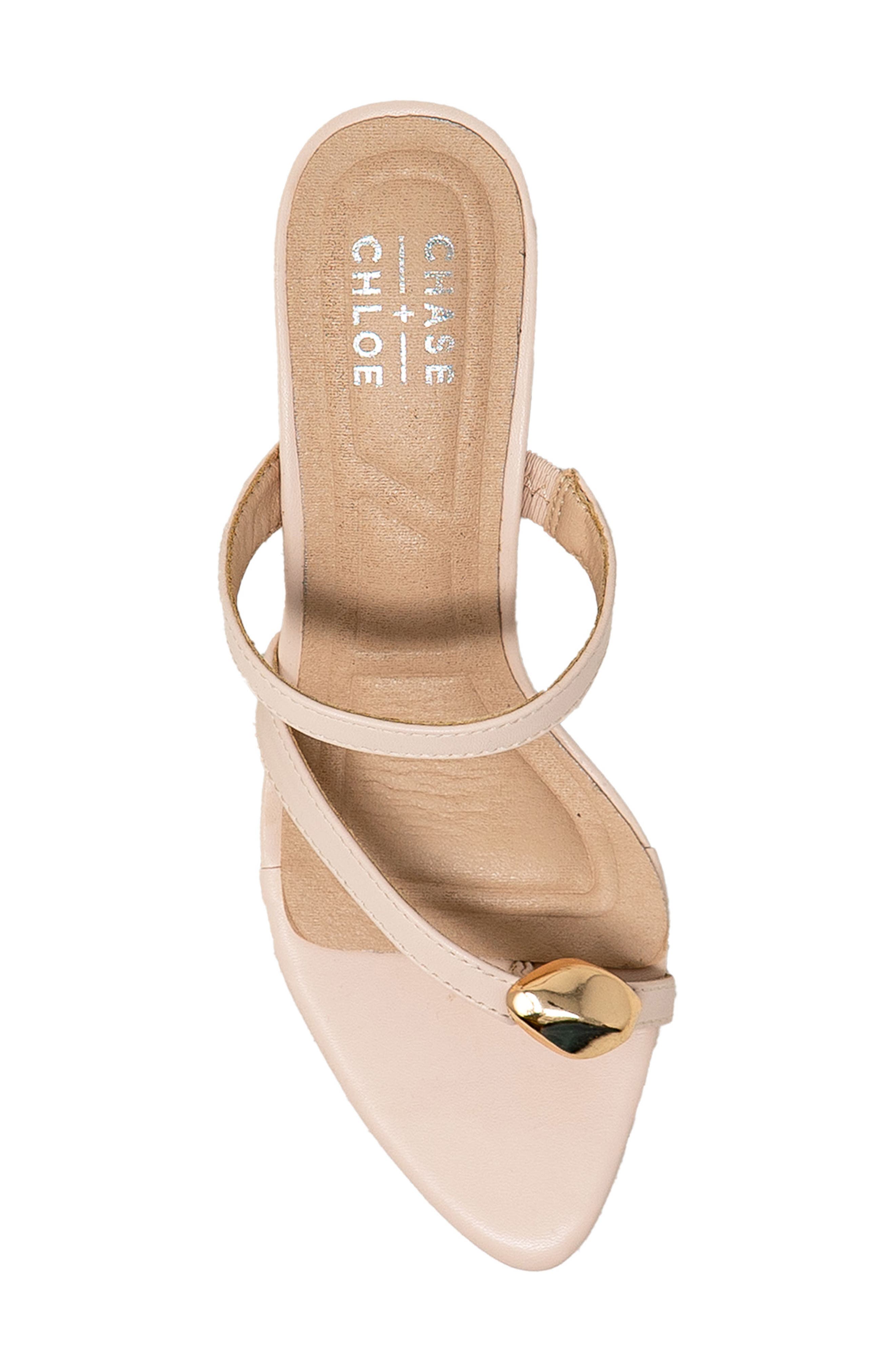 Post Toe Kitten Heel Mule Sandal, Alternate, color, NUDE