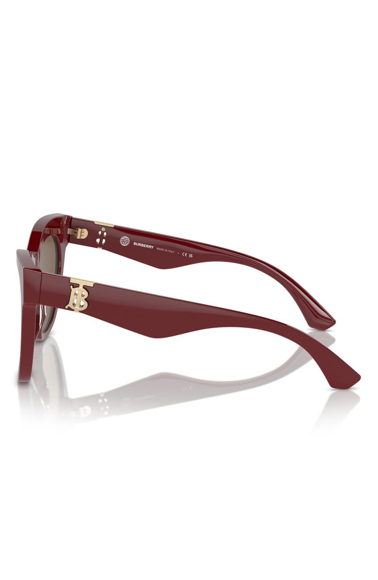 Burberry 54mm Square Sunglasses, Alternate, color, Bordeaux