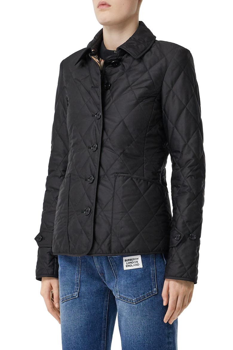 Fernleigh Thermoregulated Diamond Quilted Jacket, Main, color, BLACK
