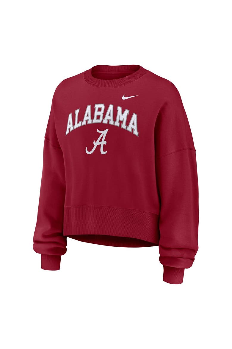 Women's Nike Crimson Alabama Crimson Tide Oversized Phoenix Arch Pullover Sweatshirt, Alternate, color, Crimson