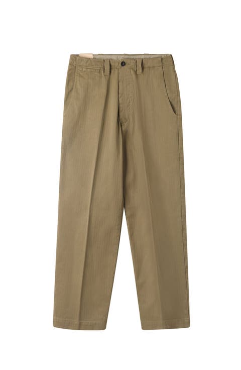 Thomas Herringbone Cotton Trousers