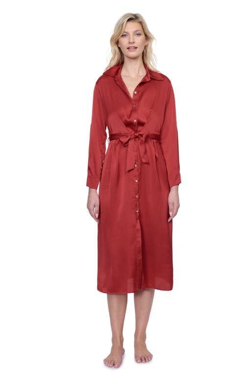 Shop Gottex Monte Carlo Shirt Dress In Paprika