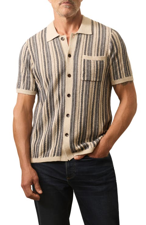 Stripe Short Sleeve Cardigan