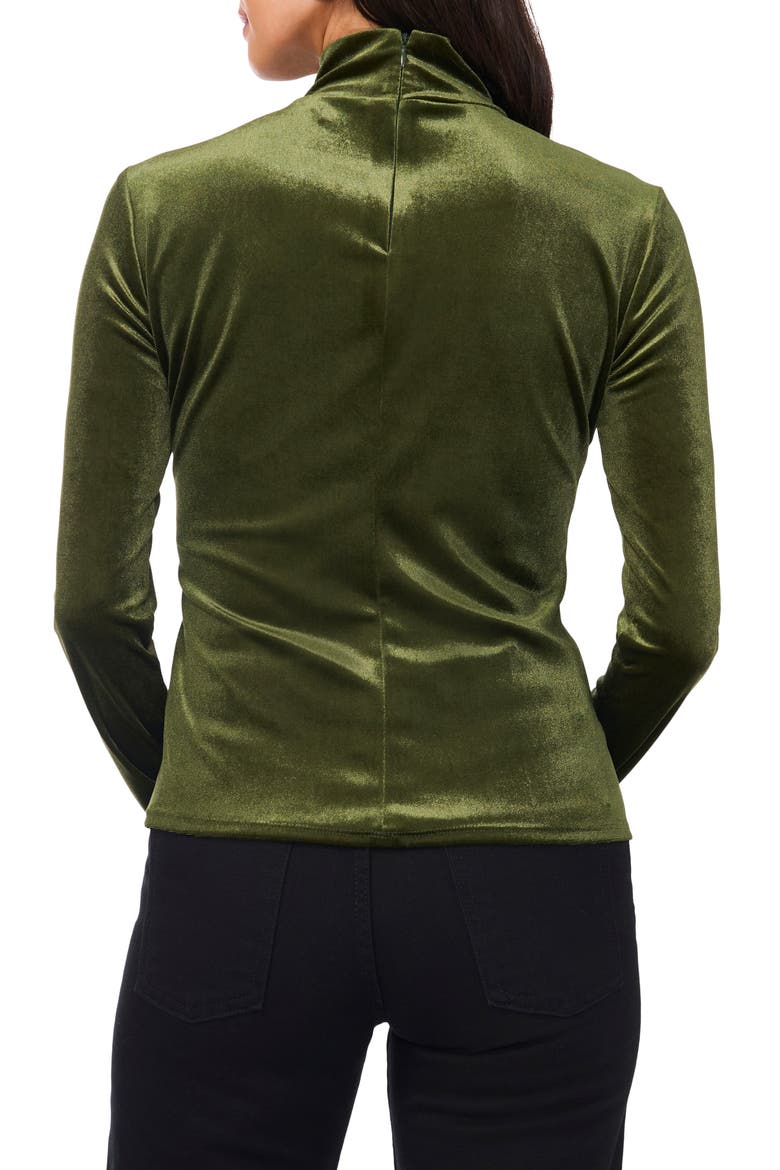 Velvet Turtleneck Top, Alternate, color, OLIVE EARTH