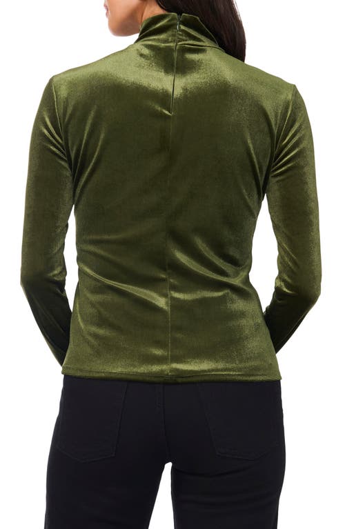 1.state Velvet Turtleneck Top In Olive Earth