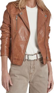Velez Biker Nature Leather Jacket With Fitted Silhouette