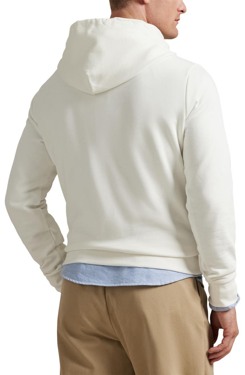 Polo Ralph Lauren Logo Fleece Hoodie, Alternate, color, Deckwash White