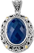 SAMUEL B. Sterling Silver & 18K Gold Blue Corrundum Pendant