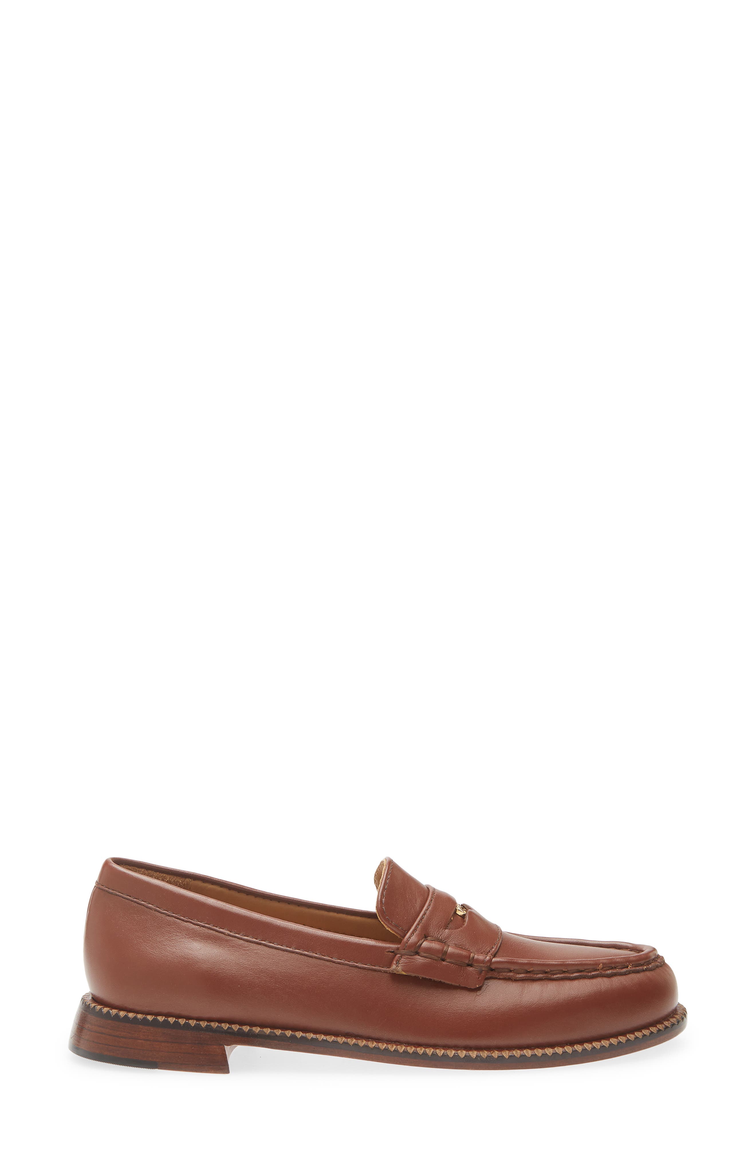 Freda Salvador Modern Penny Loafer, Alternate, color, Chocolate Leather