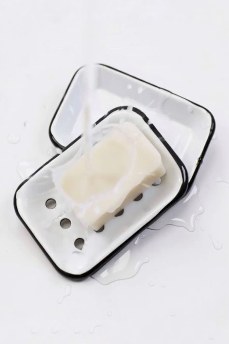 Enamel Soap Dish, Alternate, color, White