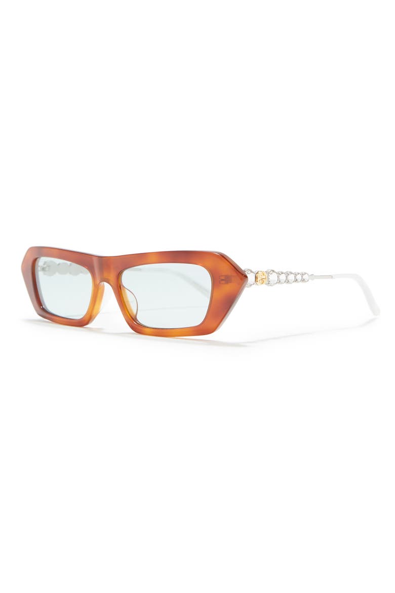 56mm Rectangle Sunglasses, Alternate, color, HAVANA
