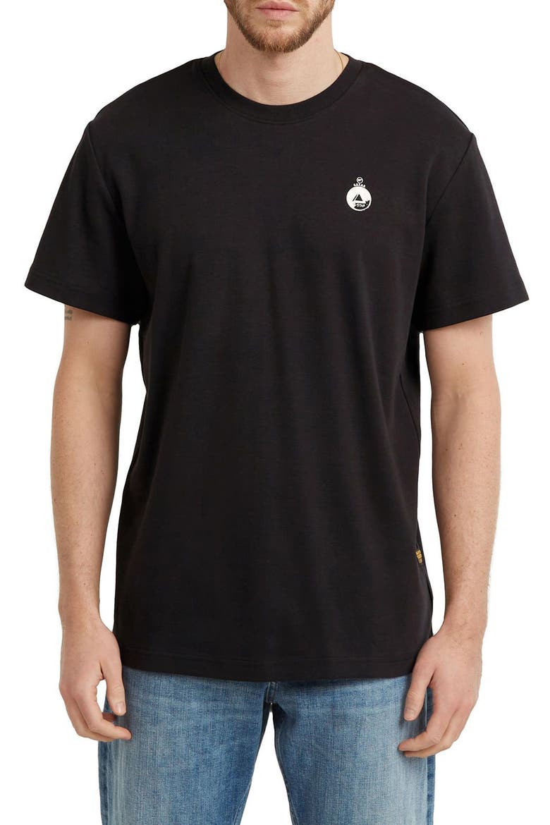 Trims Back Organic Cotton Graphic T-Shirt, Main, color, DARK BLACK