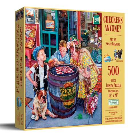 Checkers Anyone? 500 piece Jigsaw Puzzle for Adults