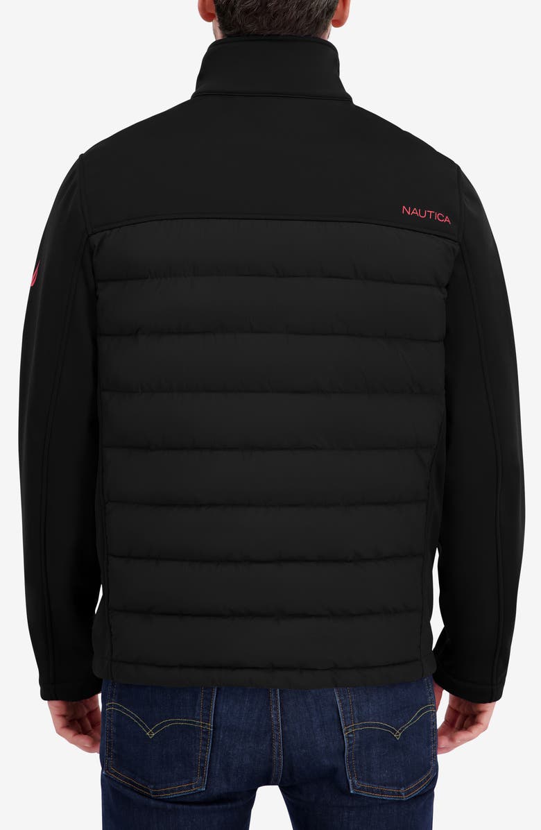 Nautica Transitional Water Resistant Mixed Media Jacket, Alternate, color, Black