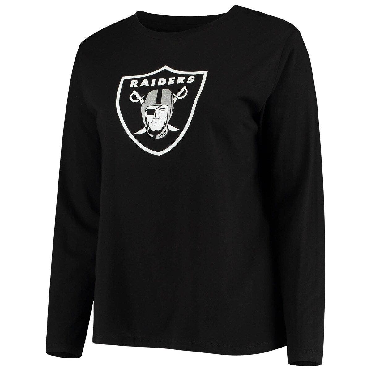 Women's Fanatics Branded Black Las Vegas Raiders Plus Size Primary Logo Long Sleeve T-Shirt - image 2