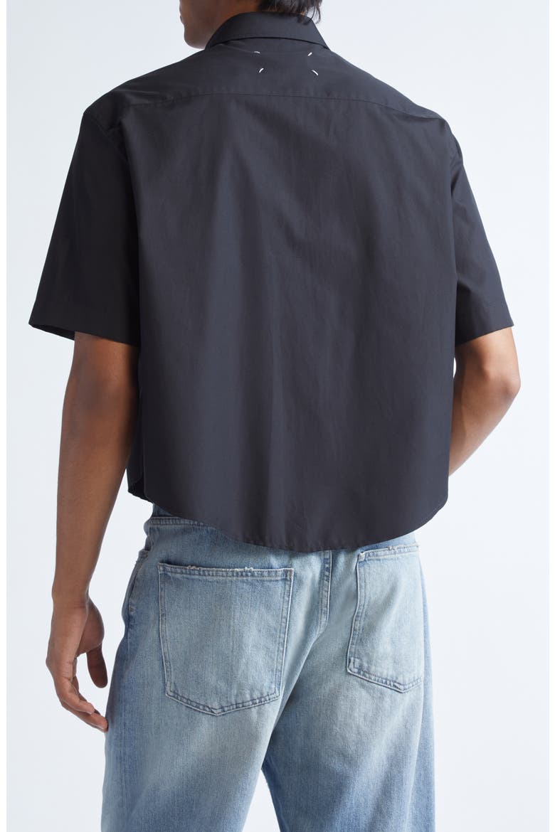 Short Sleeve Button-Down Shirt, Alternate, color, BLACK