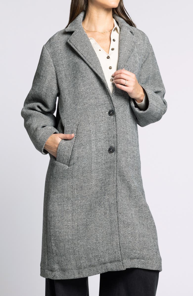 Thread & Supply Catalina Herringbone Coat, Alternate, color, Charcoal Melange