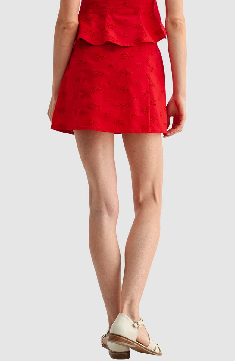All in Favor Embroidered Side Slit Miniskort, Alternate, color, Red