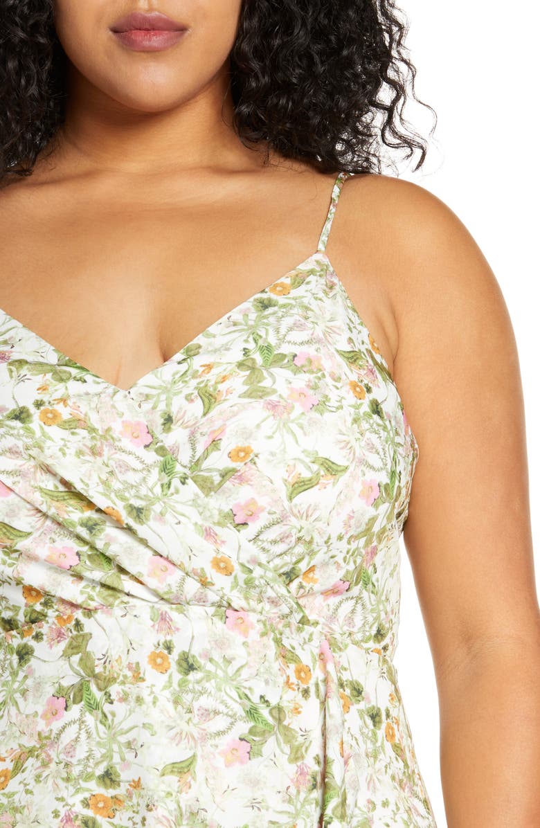 Chelsea28 Floral Faux Wrap Midi Dress, Alternate, color, 