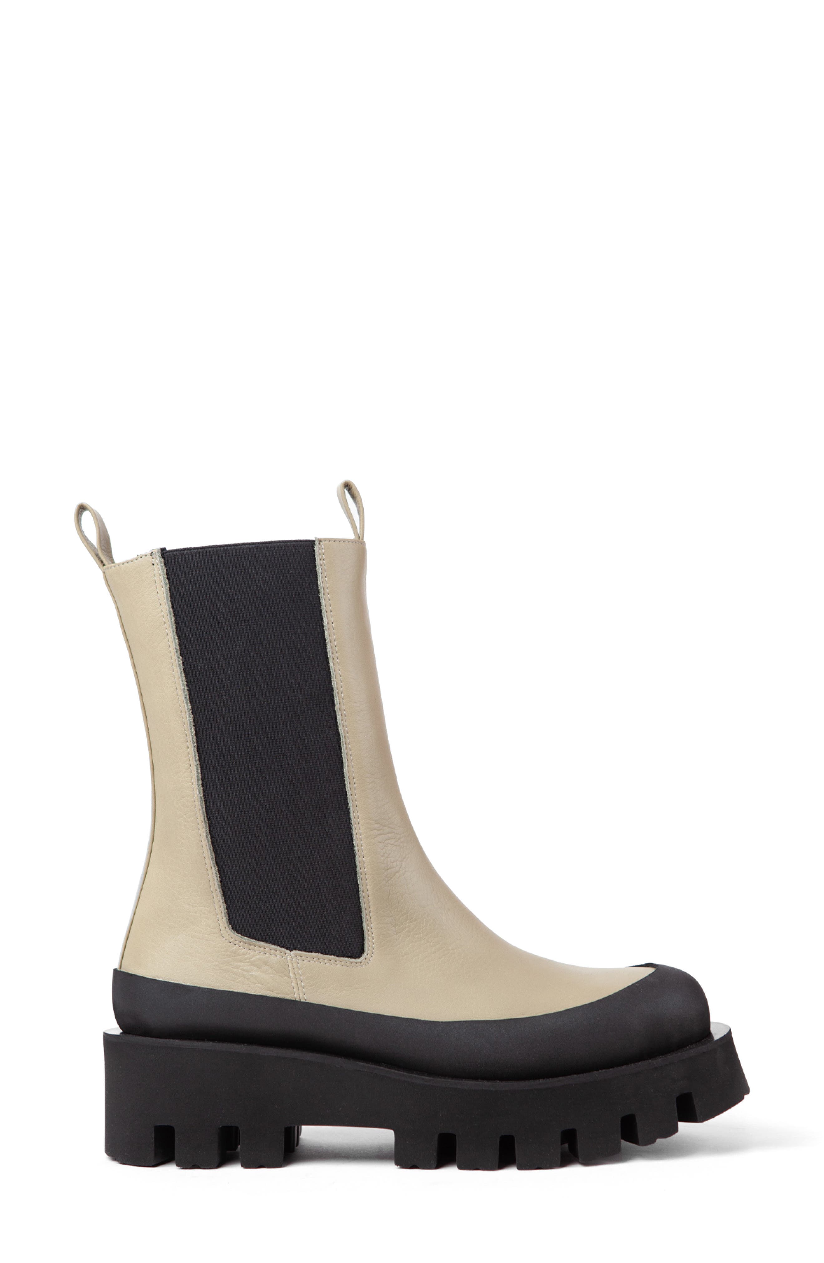 Charlotta Platform Lug Sole Chelsea Boot, Alternate, color, MED GREEN/ SALVIA