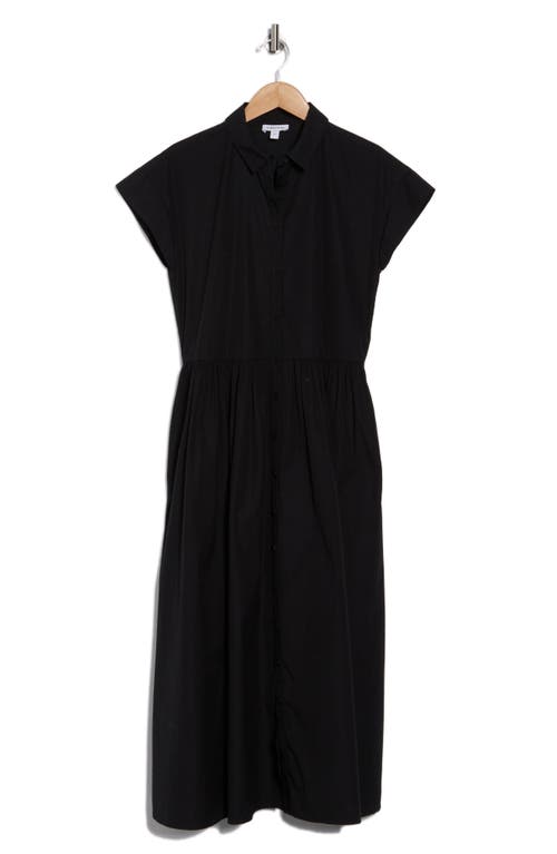 NORDSTROM NORDSTROM DROP WAIST BUTTON FRONT COTTON MIDI DRESS 