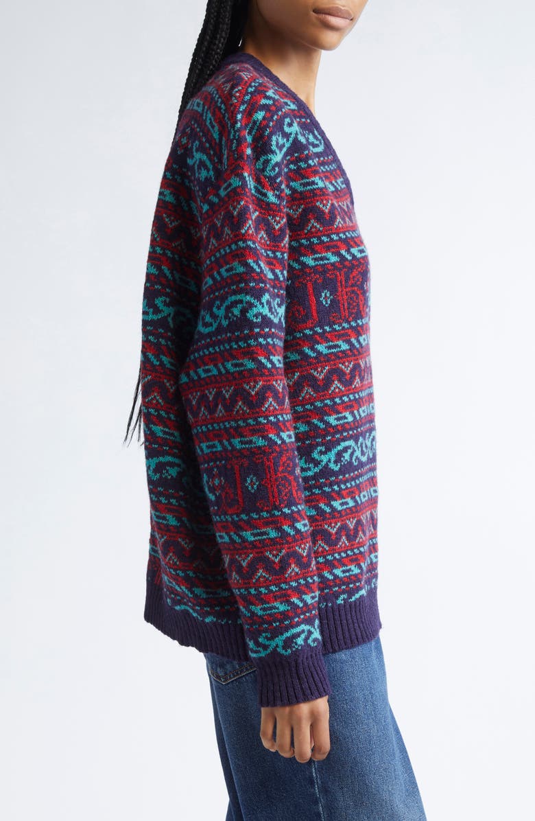 JULIE KEGELS Kair Fair Isle Wool Sweater, Alternate, color, Navy