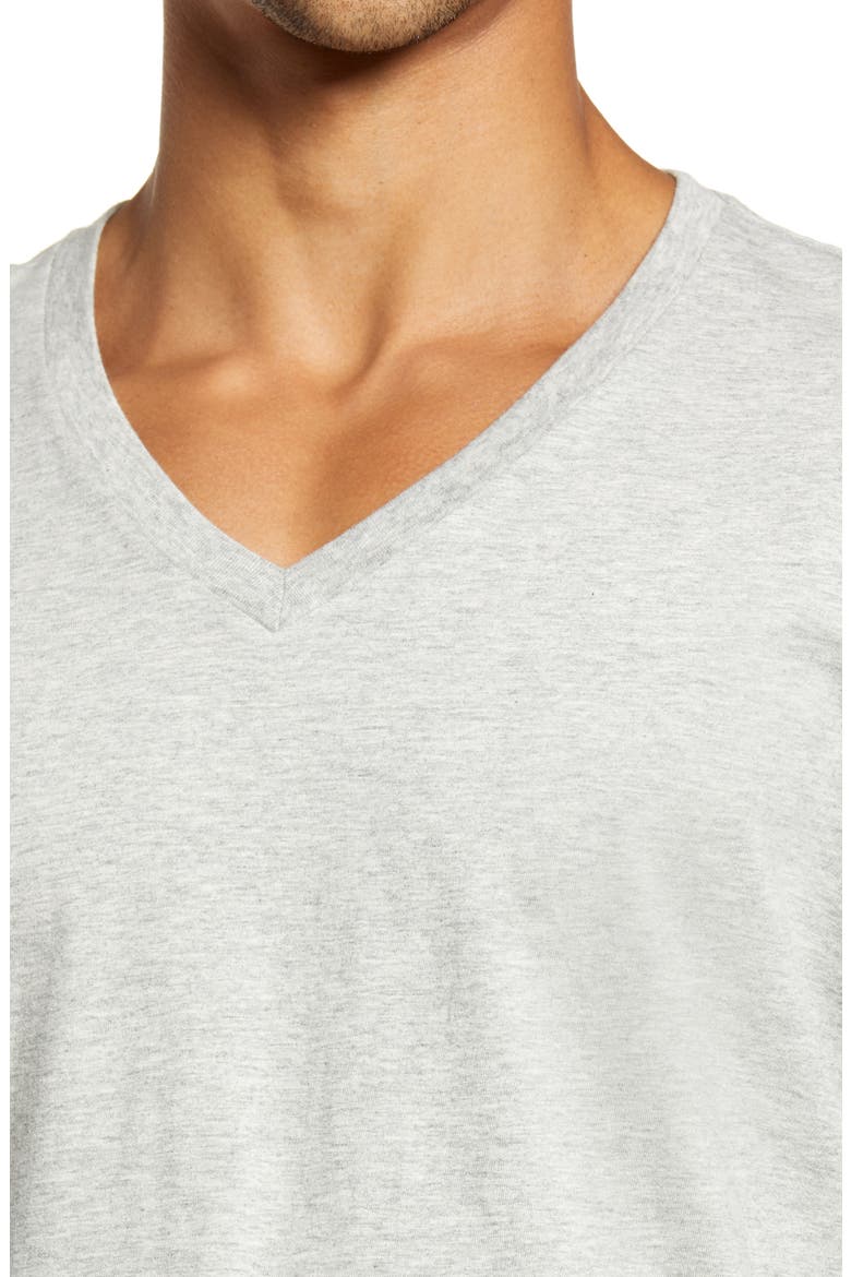 3-Pack Cotton V-Neck T-Shirt, Alternate, color, HEATHER GREY/ WHITE/ BLACK
