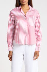 beachlunchlounge Lilah Long Sleeve Button Front Shirt