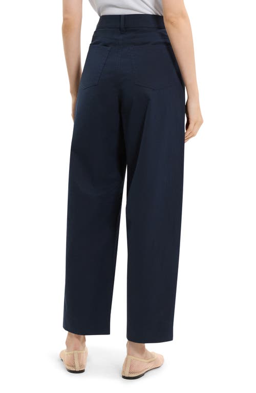 Theory Curve Leg Cotton Chino Pants In Blue