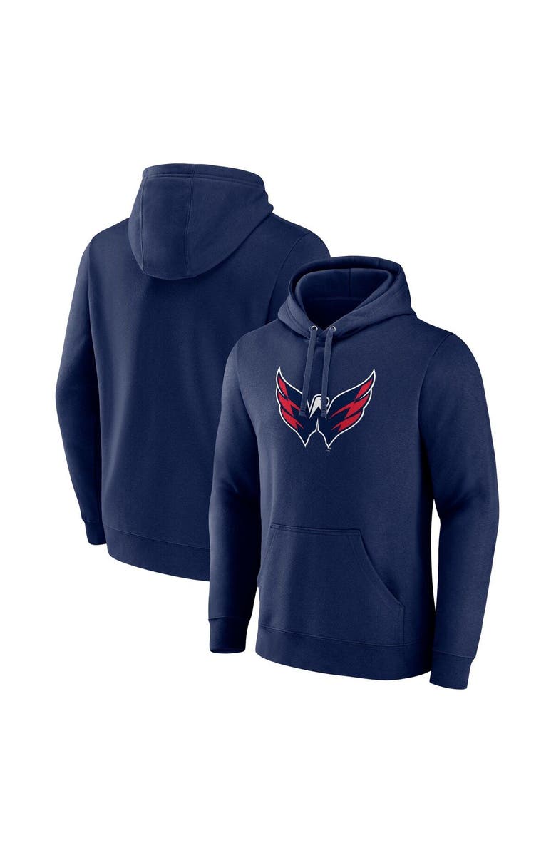 FANATICS Men's Fanatics Branded Navy Washington Capitals Primary Logo Pullover Hoodie, Main, color, Navy