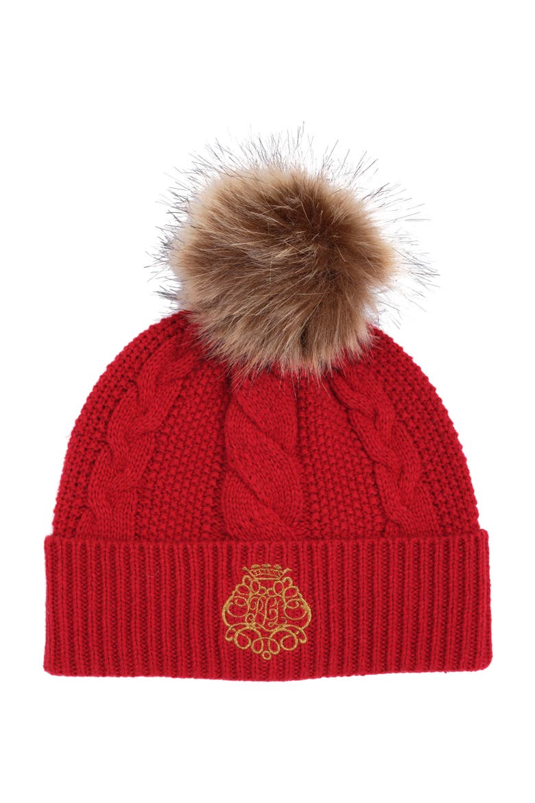 direct embroidery cable hat, Main, color, ralph red