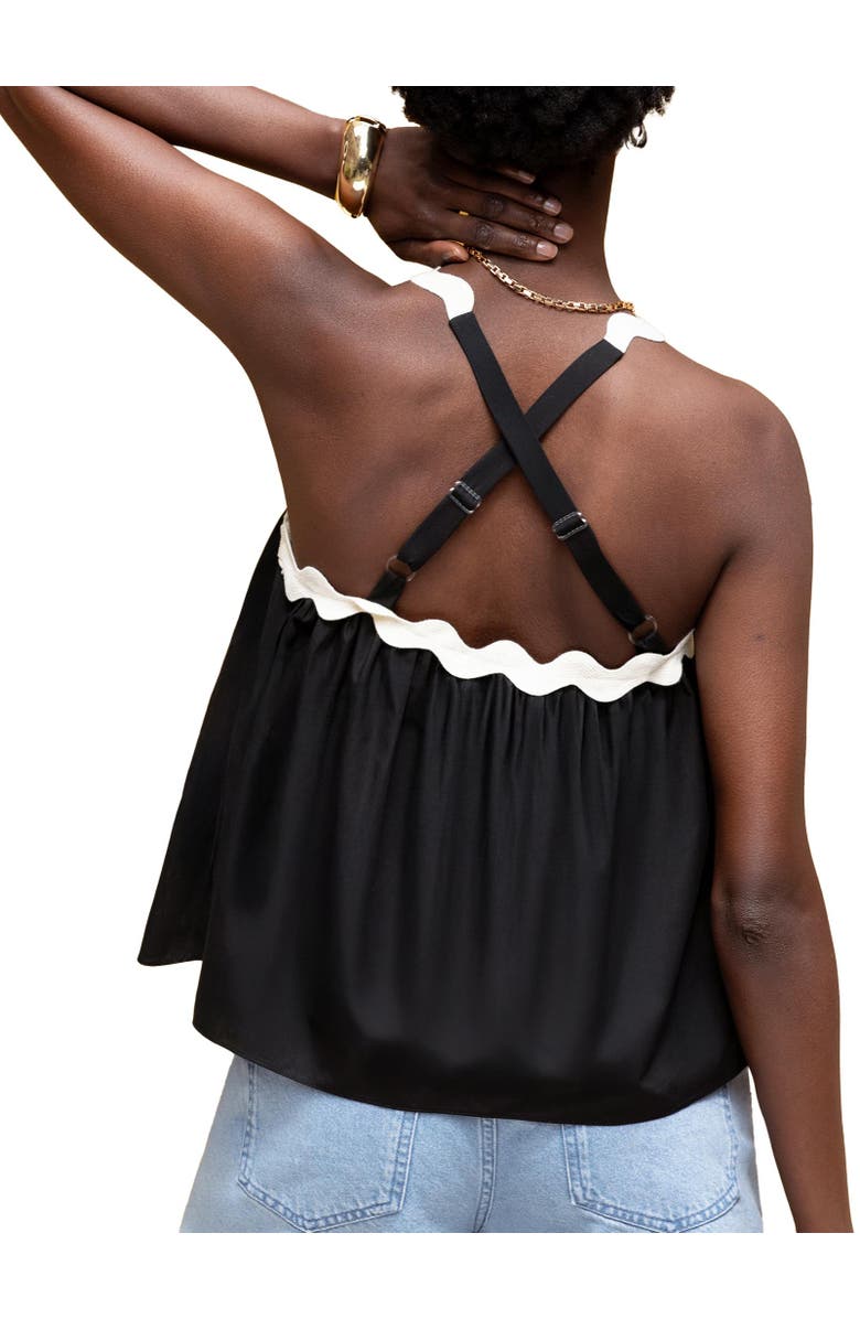 Ro&Zo Square Neck Sleeveless Cami Top, Alternate, color, Black