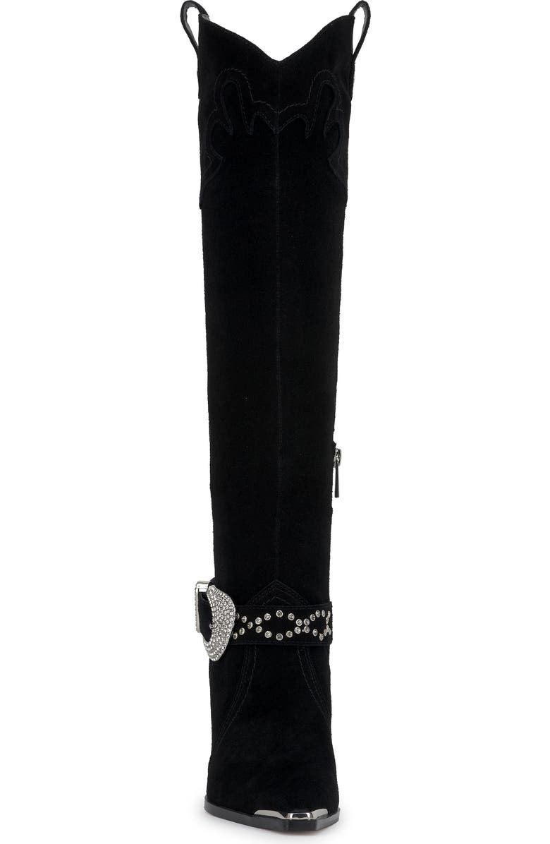 Jessica Simpson Kenzin Knee High Western Boot, Alternate, color, Black Oil Suede