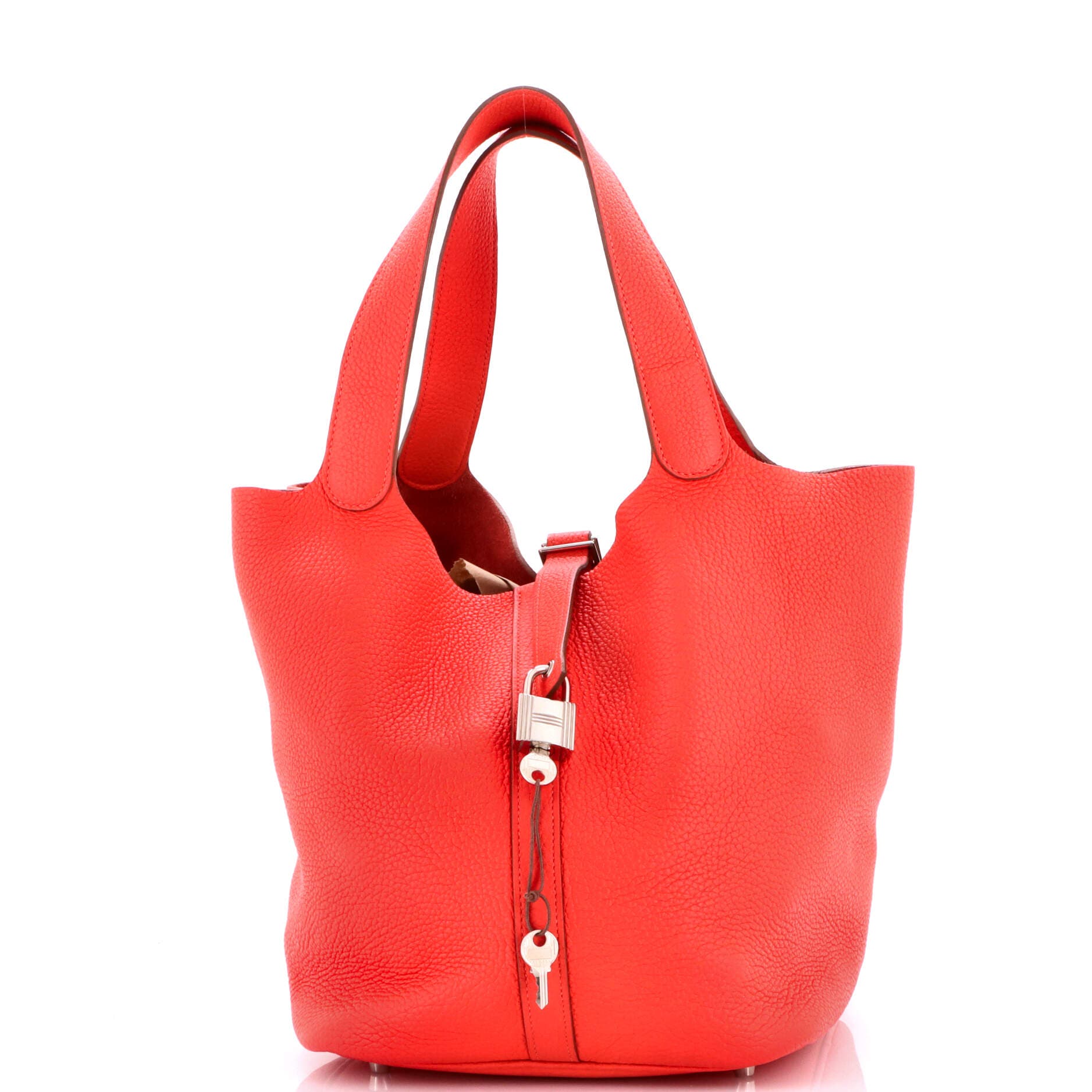 Pre-Owned Hermes Picotin Lock Bag Clemence GM, Main, color, Rouge Pivoine