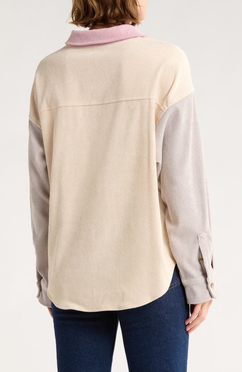 WISHLIST Colorblock Corduroy Shacket, Alternate, color, Pink