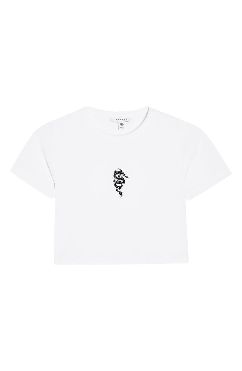 Topshop Dragon Crop Graphic Tee, Alternate, color, 