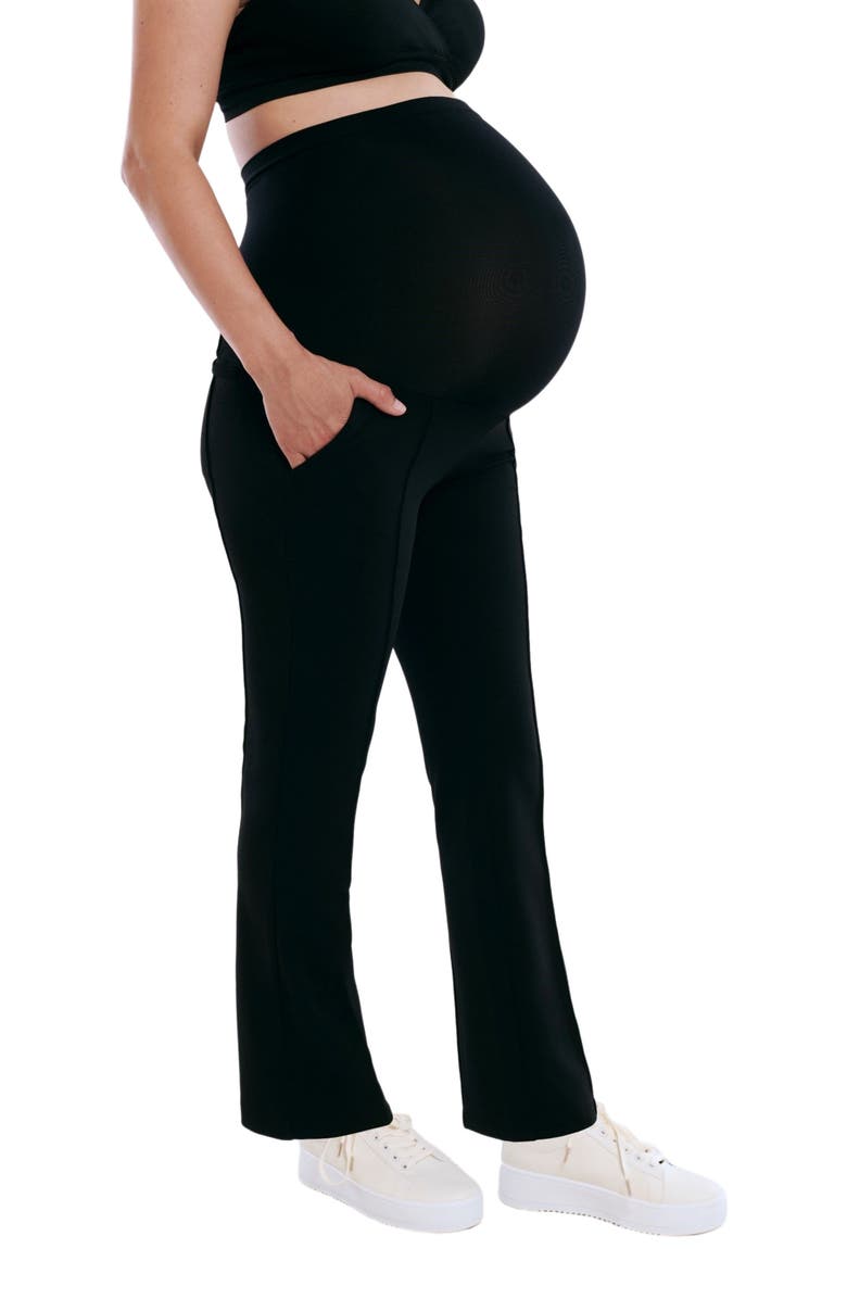 MOTHERHOOD MATERNITY Mia Secret Fit Over the Belly Slim Straight Leg Pant, Alternate, color, Black
