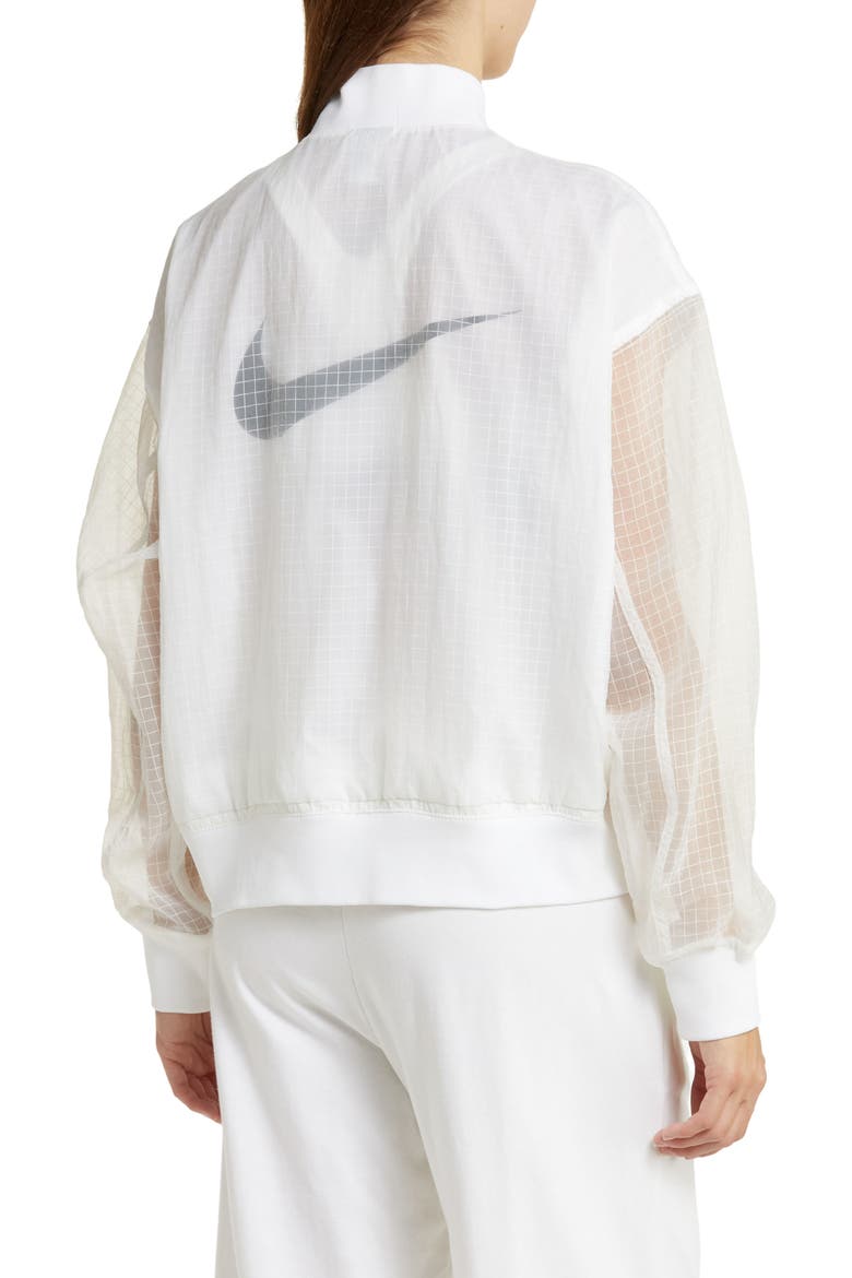 Essentials Bomber Jacket, Alternate, color, WHITE/ BLACK