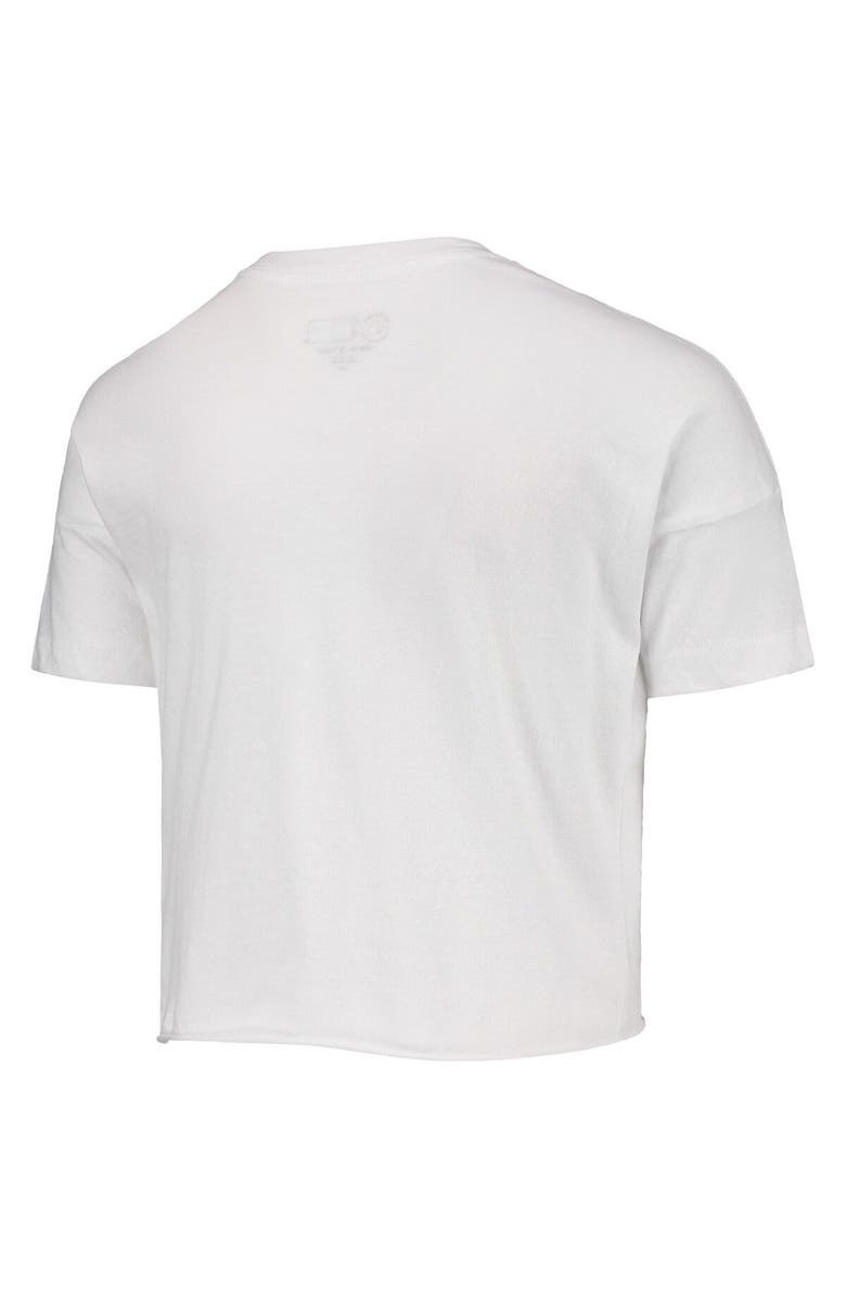 New Era Girls Youth New Era White Detroit Tigers Flip Sequin Heart Crop Top, Alternate, color, 