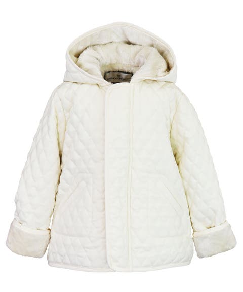 Hooded Zip Front Quilted Barn Jacket