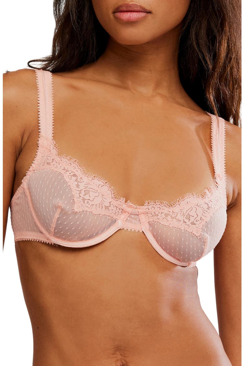 Fiona Underwire Lace Demi Bra, Main, color, FLAMINGO FLAMENCO