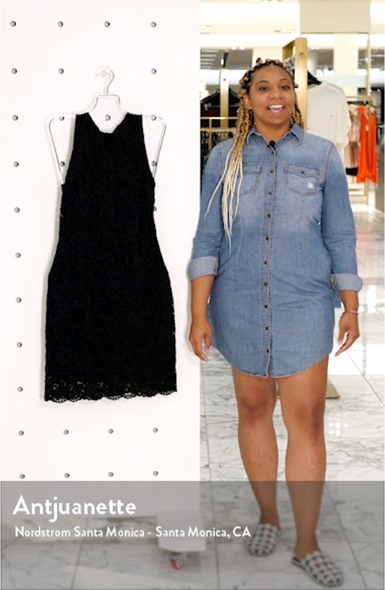 Bow Back Lace Sheath Dress, sales video thumbnail