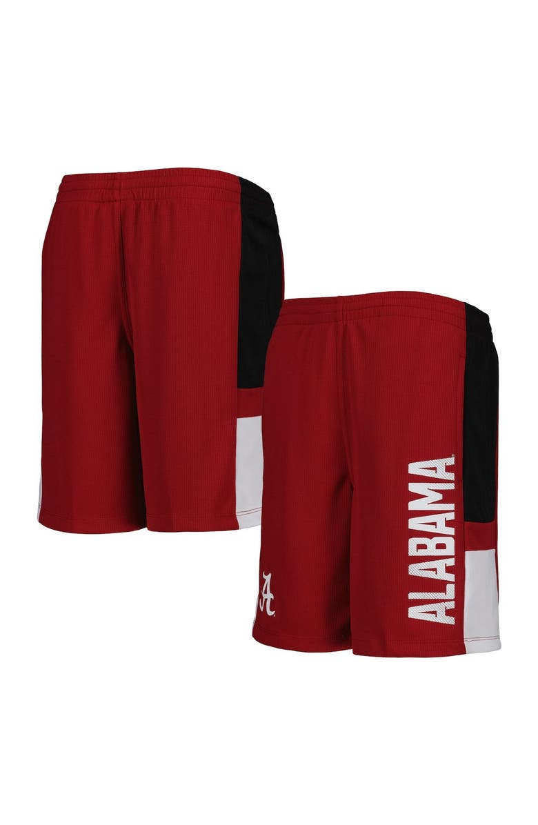 Outerstuff Youth Crimson Alabama Crimson Tide Lateral Mesh Performance Shorts, Alternate, color, 